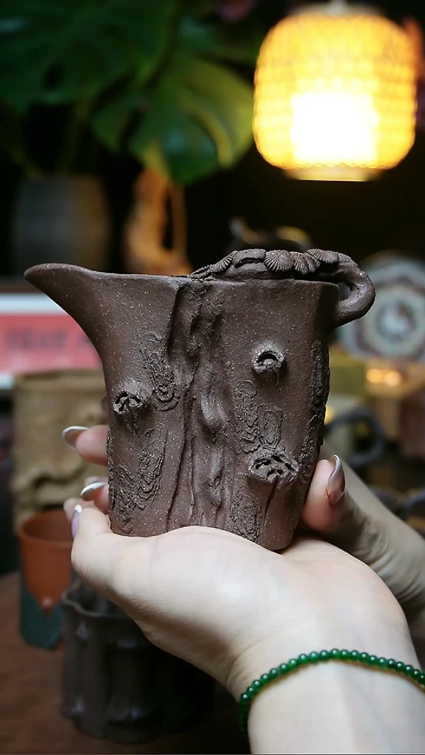 茶杯紫砂全手松桩公道杯