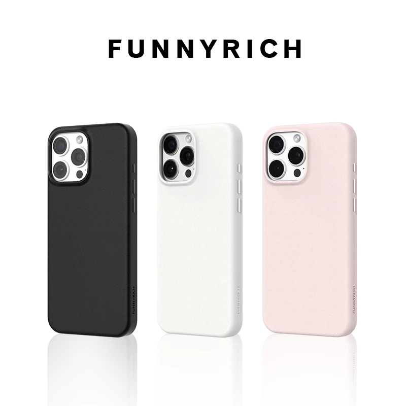 FUNNYRICH纳米皮革适用iPhone16ProMax手机壳苹果15新款纯色磁吸
