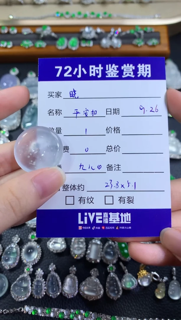 颈饰未镶嵌翡翠晓平安扣