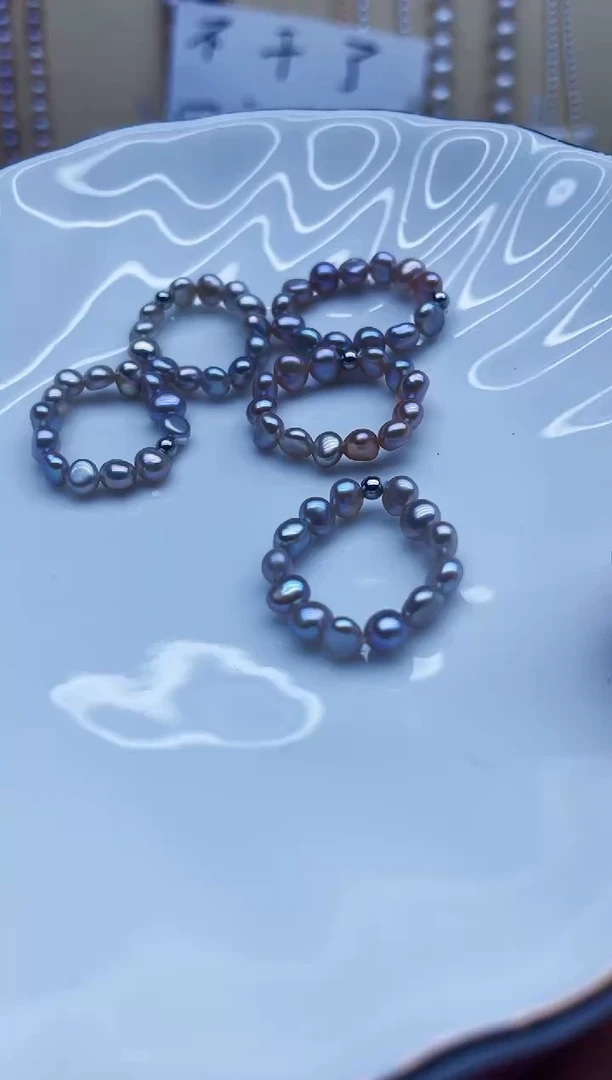 未镶嵌戒指淡水珍珠碎碎平安戒指多样性发其一