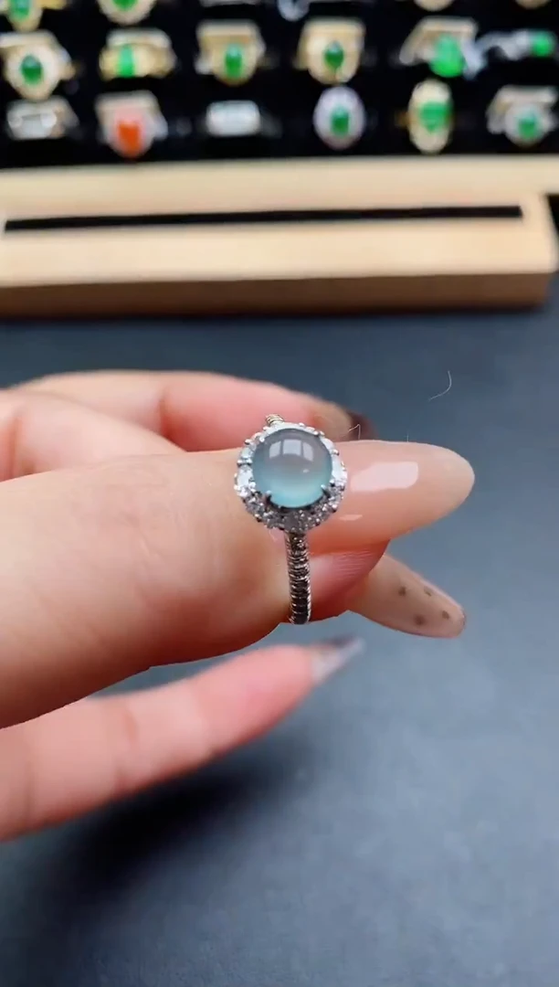 银S925镶嵌戒指翡翠212