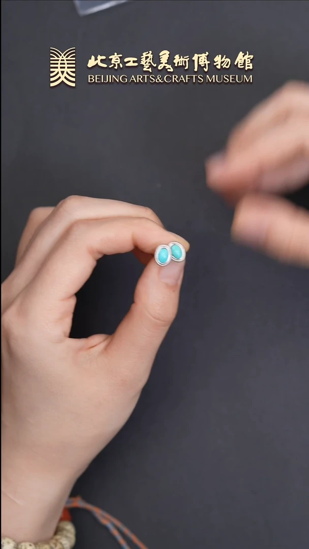 绿松石银S925镶嵌耳钉B0611GMD671（多样性发货）耳钉