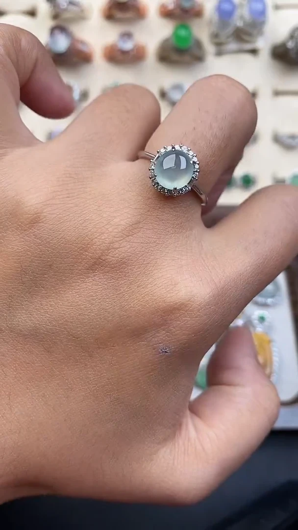 银S925镶嵌定制翡翠34636