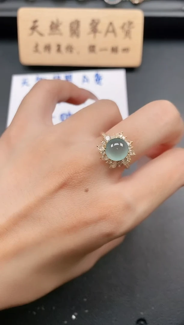 银S925镶嵌戒指翡翠111