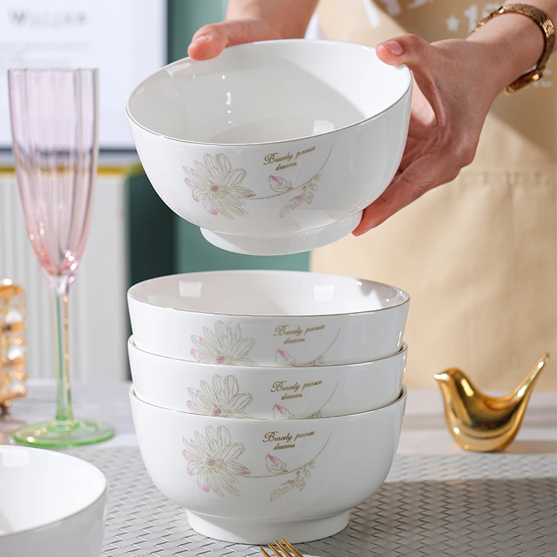 春暖花开6英寸沙拉面碗6只靓丽大气现代简约风创意碗小清新餐具