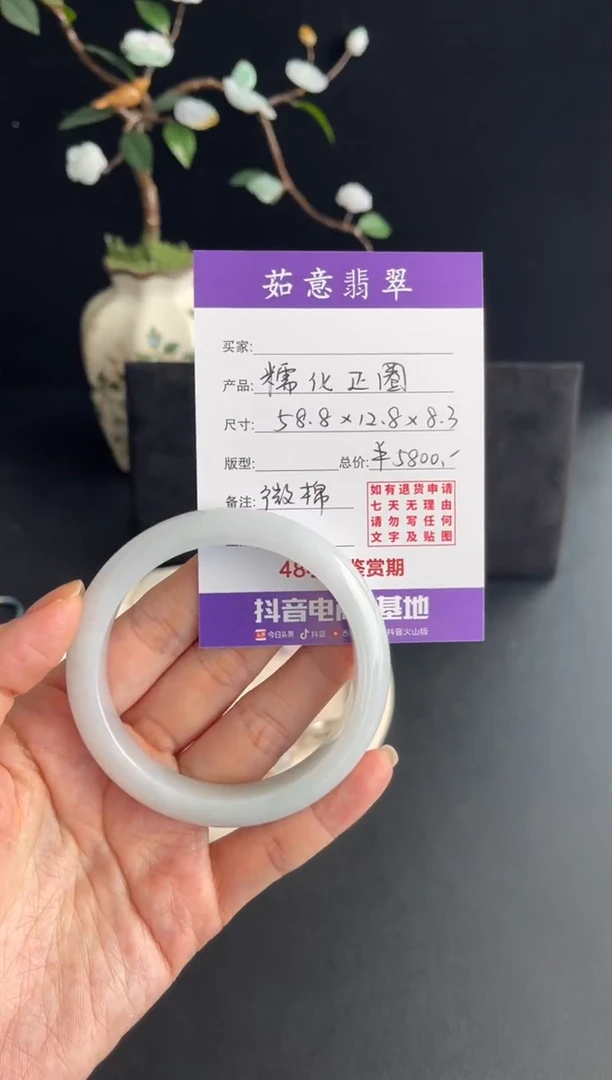 未镶嵌手镯翡翠茹意翡翠糯化正圈