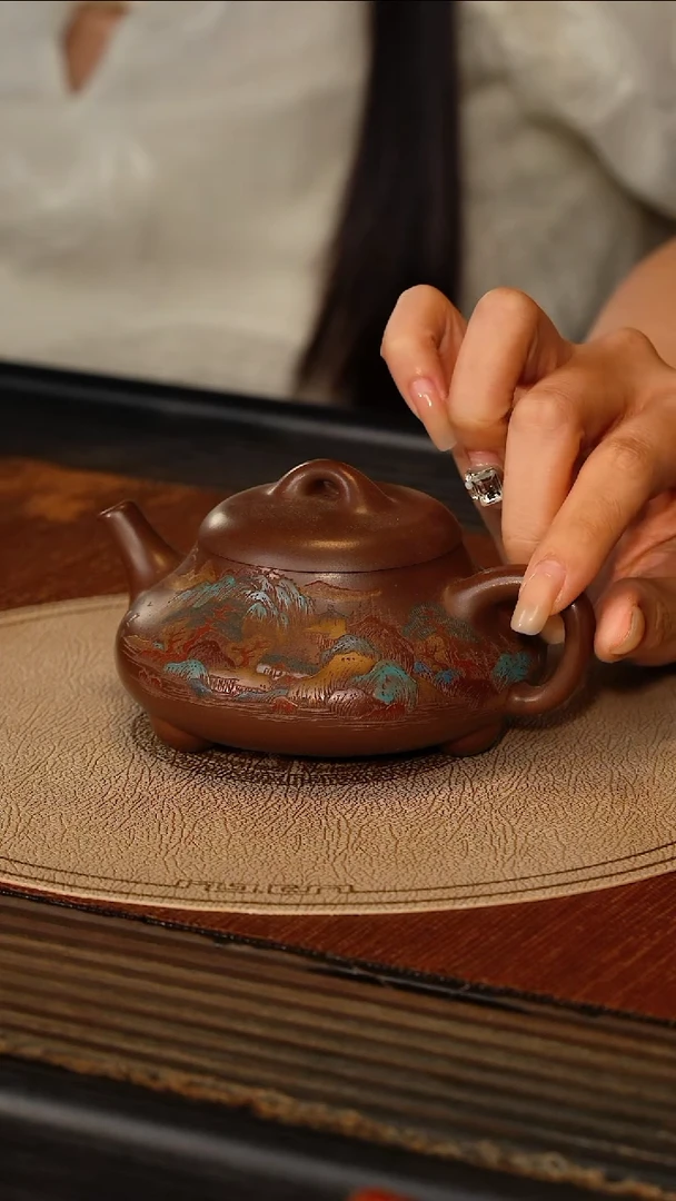 茶壶紫砂宜兴紫砂WJ 底槽清  矮石瓢