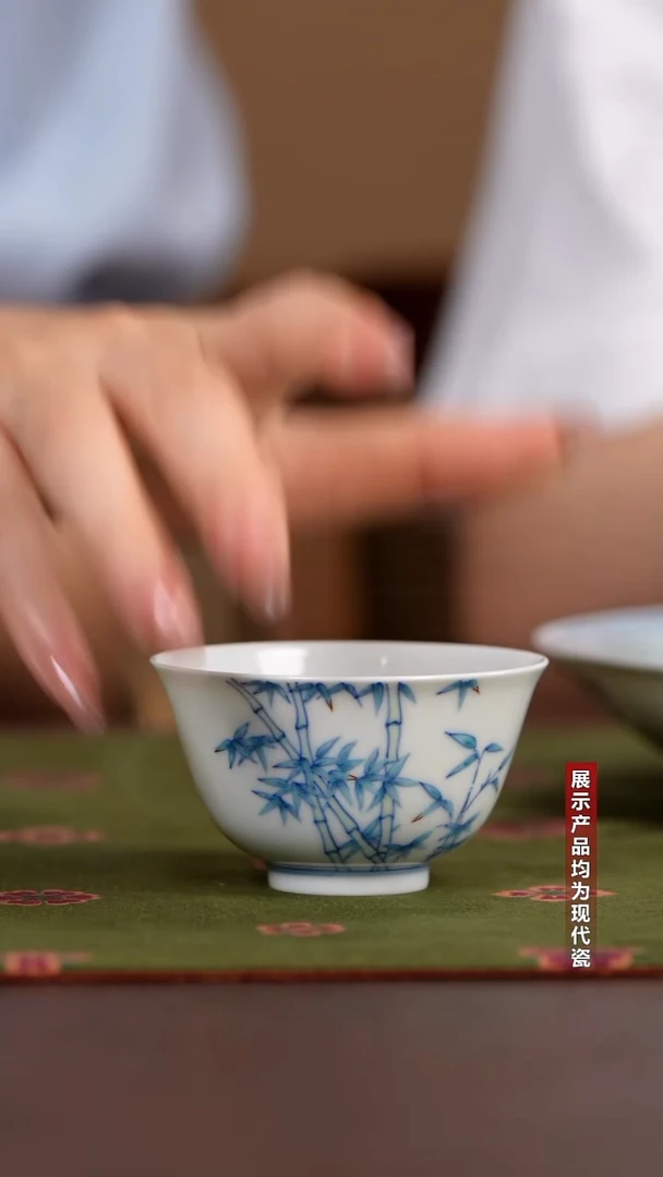 摆件墨舍御器斗彩竹纹单杯（联名）@@msyq9