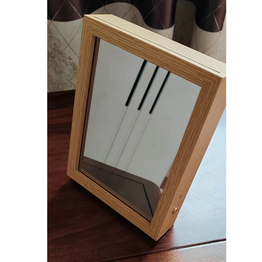 镜面框三色变光充电款关灯是镜子开灯是叶雕画情侣首选520礼物