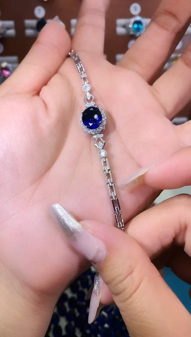 无925银皇家蓝色手链