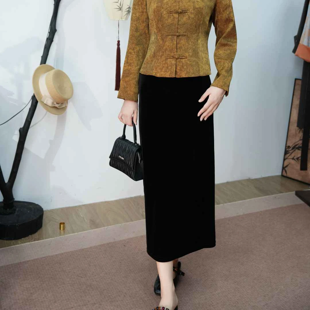 【经典】2025秋冬直筒加绒加厚气质显瘦半裙