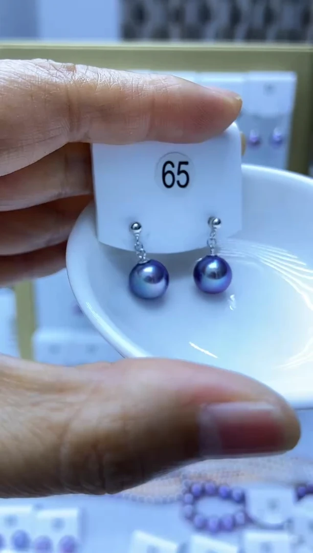 银S925镶嵌耳饰淡水珍珠65