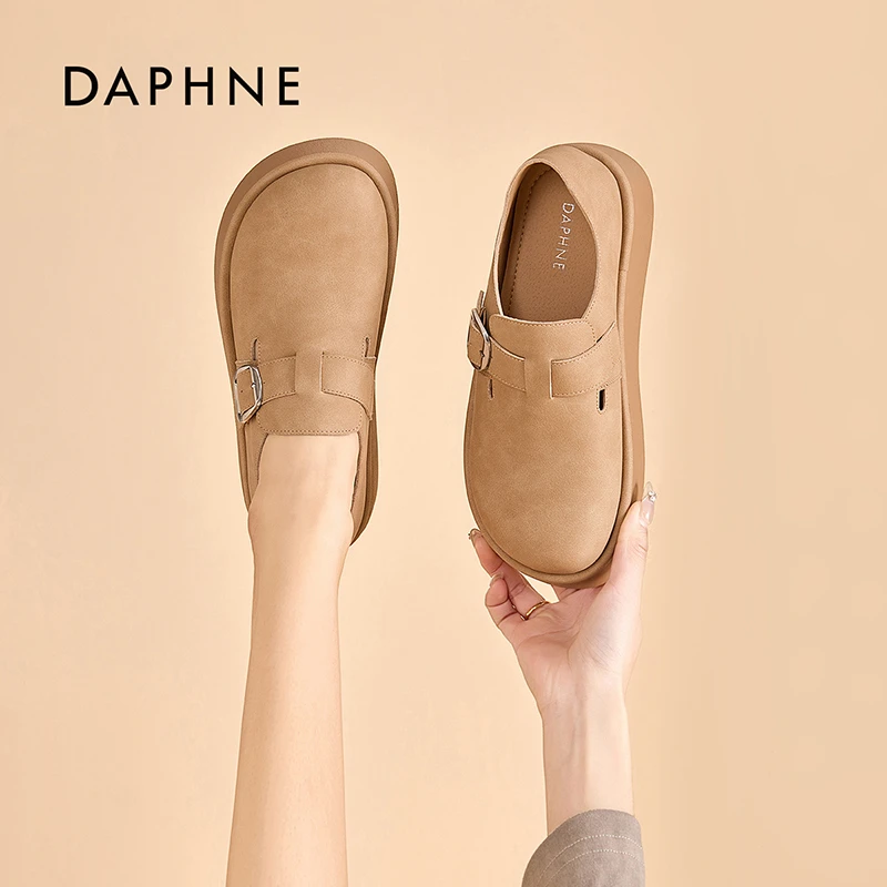 达芙妮女鞋2025新款勃肯鞋厚底增高简约经典百搭时尚耐磨舒适爆款