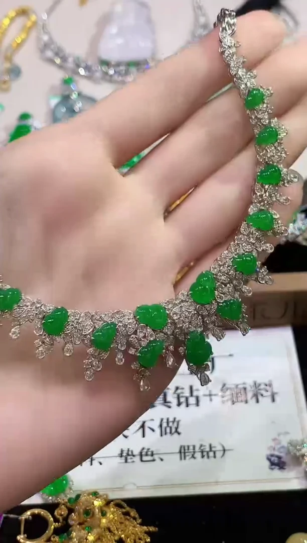 套链18K金镶嵌翡翠SJ多样性发其一