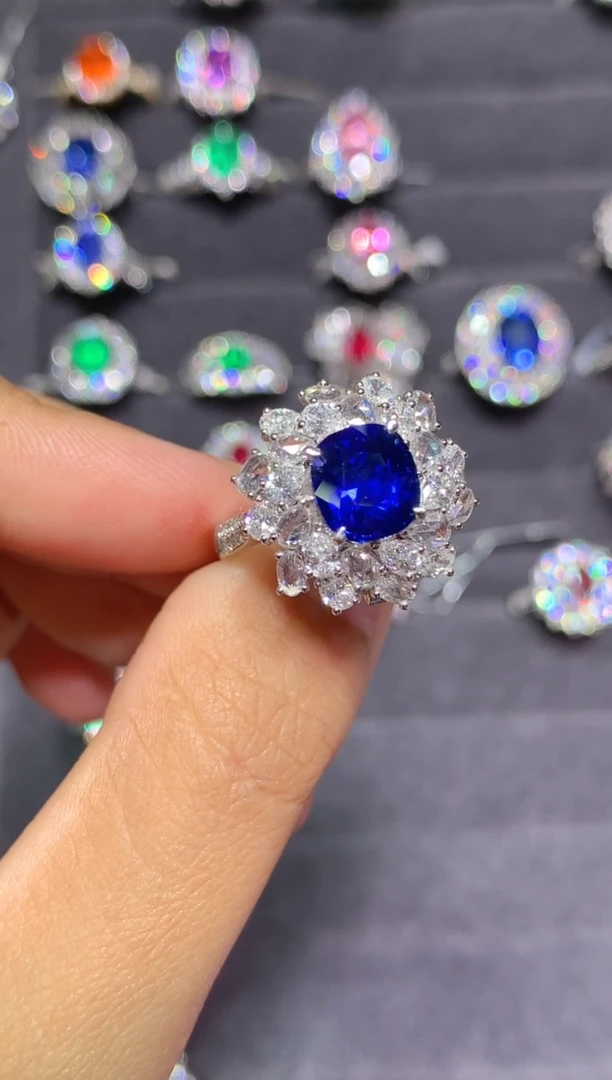 戒指蓝宝石铂Pt950镶嵌3.07CT