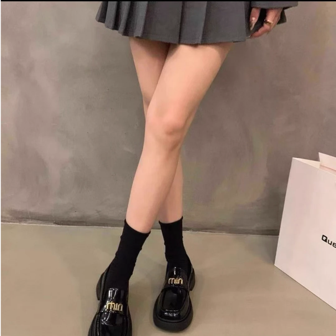 【星仔专属】一脚蹬浅口乐福鞋英伦风粗跟单鞋女鞋皮鞋夏季A12