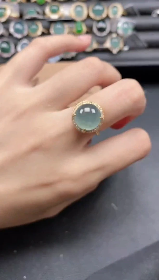 翡翠戒指银S925镶嵌51511