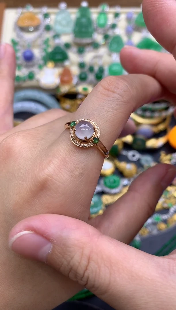 翡翠戒指18K金镶嵌325-中国好珍宝