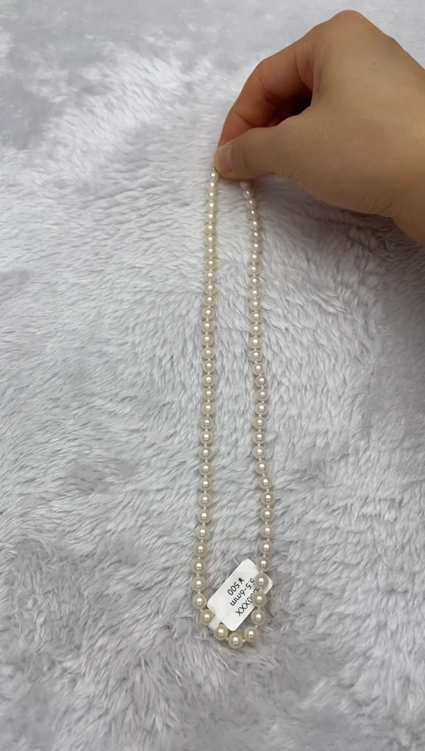 项链银S925镶嵌海水珍珠AK羽皇金5.5-6mm