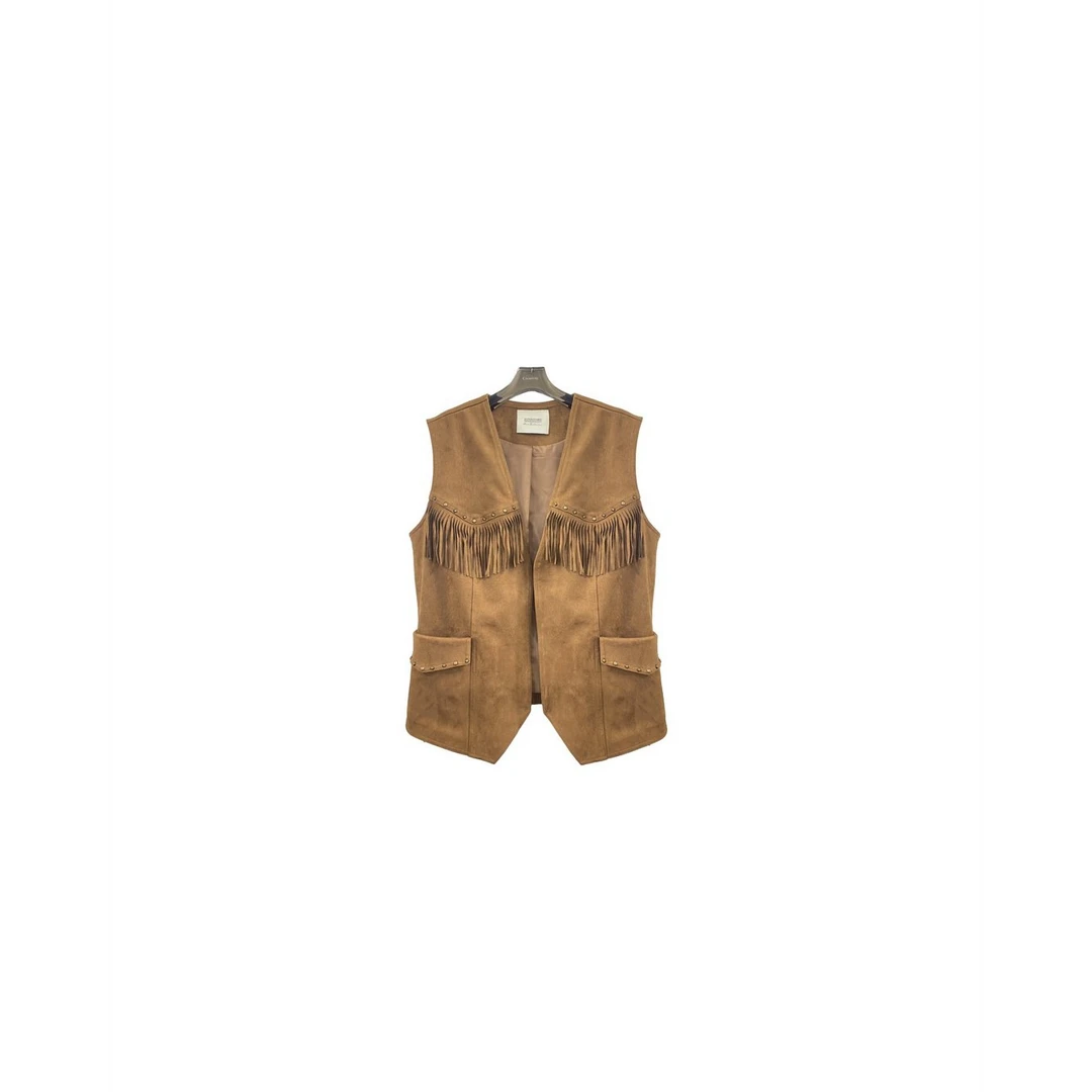 南油小众设计师新品流苏马甲＋短裙两件套装休闲百搭