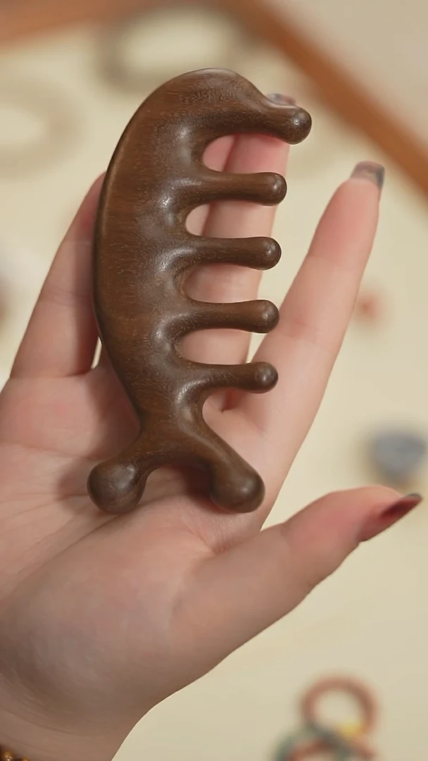 【闪购商品】苏木（金丝檀）无事牌【海边】小鱼按摩梳