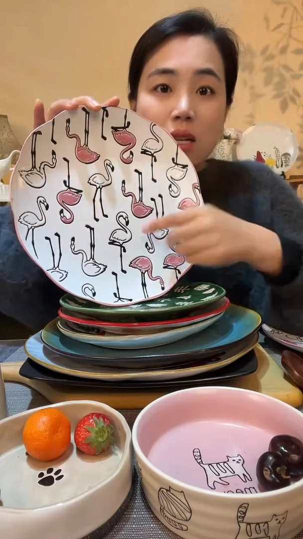 【闪购商品】瓷片瑕疵款 10.5英寸火烈鸟 介意勿拍