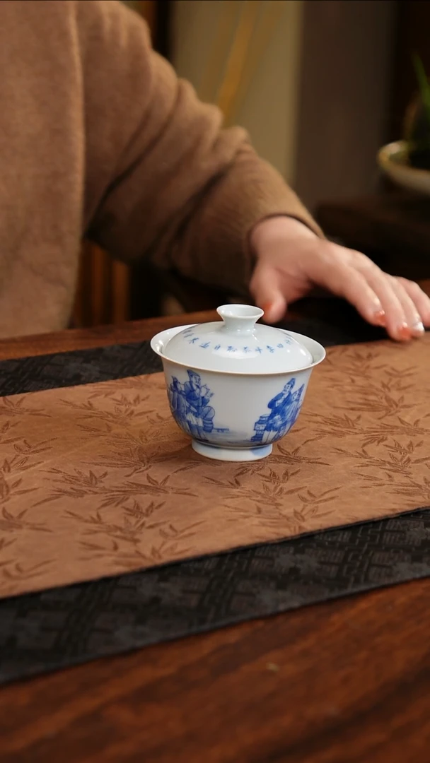 【闪购商品】杯子愚公坊斗茶图两才盖碗
