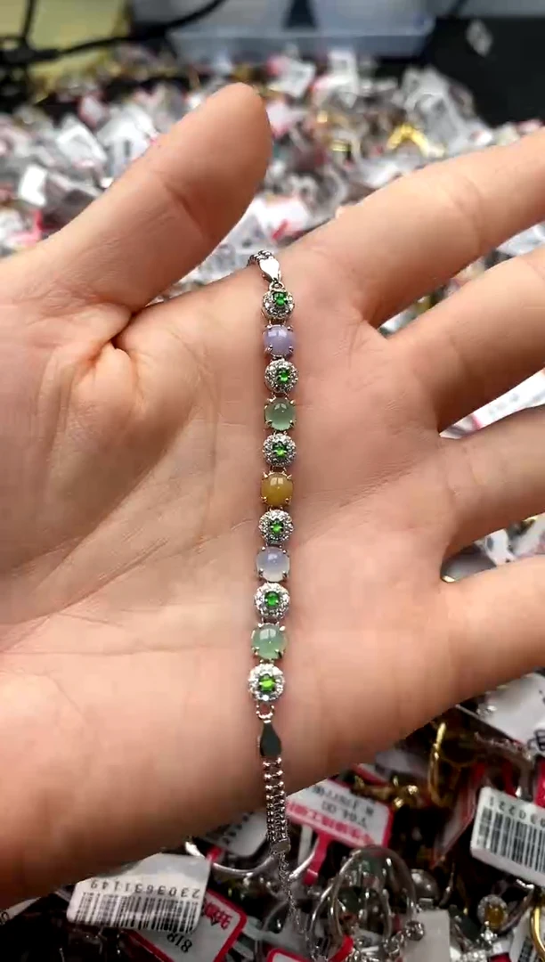 【闪购商品】翡翠戒指银S925镶嵌22222222     3