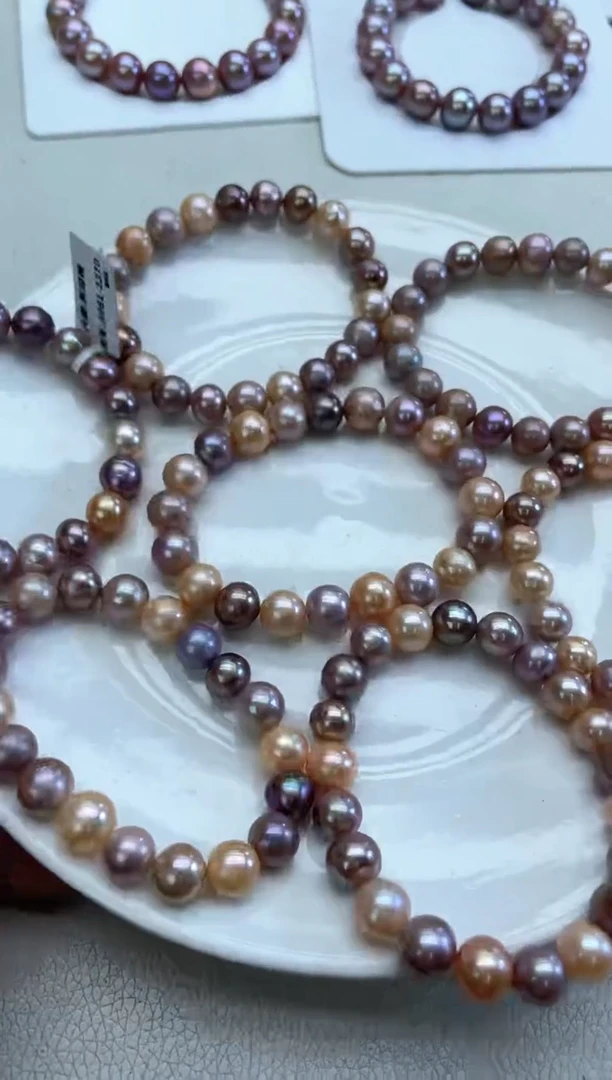 未镶嵌手链淡水珍珠糖果色系9mm(多样性发一）