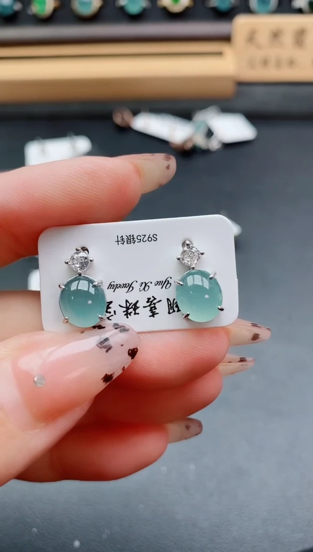 银S925镶嵌戒指翡翠1