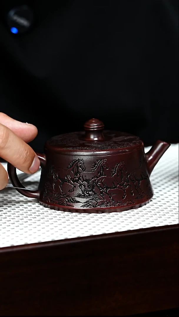茶壶紫砂宜兴紫砂 云柱 龙山古乌泥 吴国政 h081