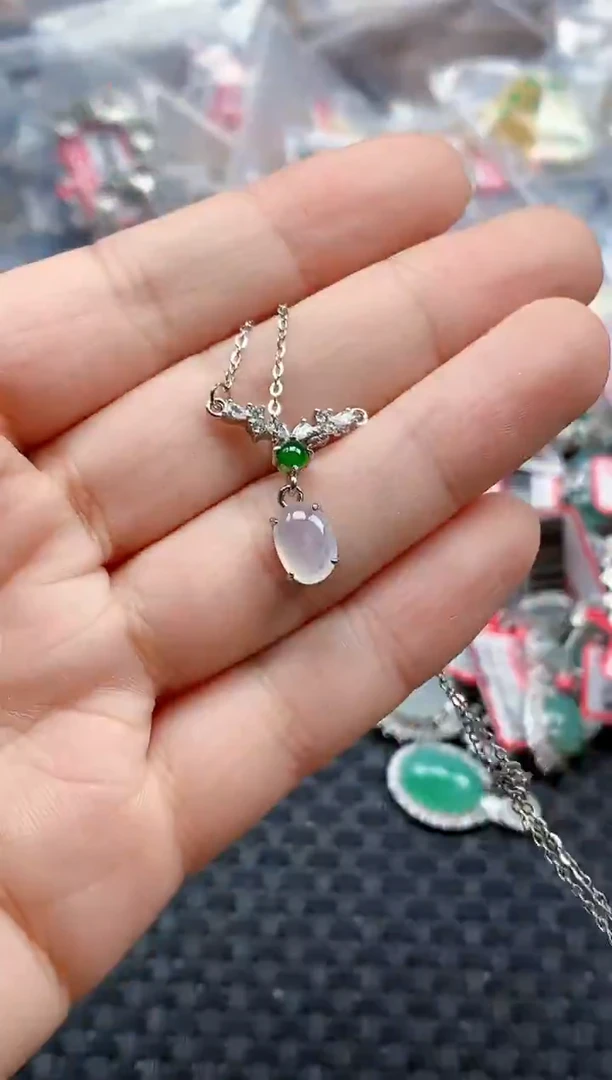 银S925镶嵌戒指翡翠天然A货缅甸翡翠