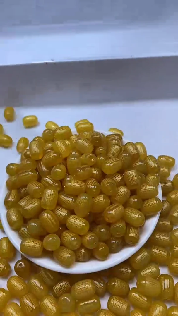 未镶嵌颈饰玛瑙/玉髓X13-鸡油黄色心经桶珠14*10mm*3颗二代