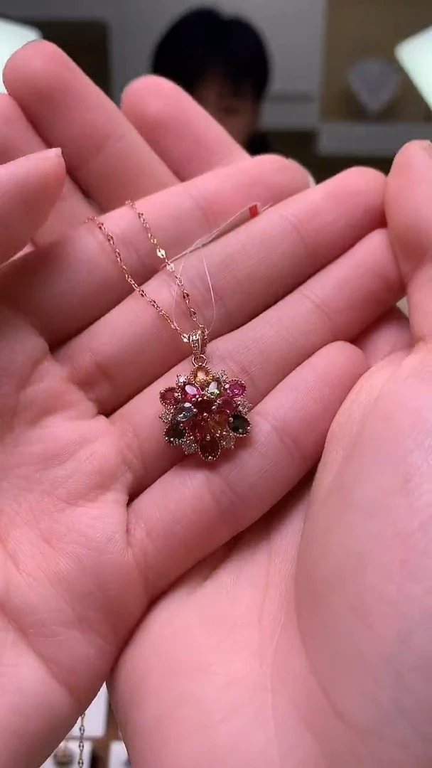 银S925镶嵌颈饰碧玺119-9