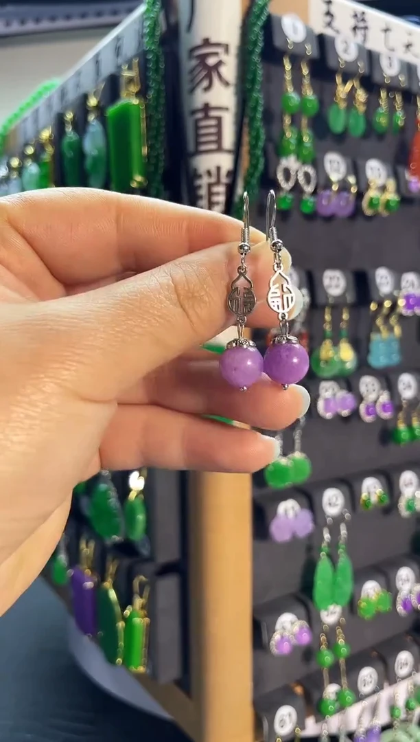 【闪购商品】翡翠耳饰银S925镶嵌028....