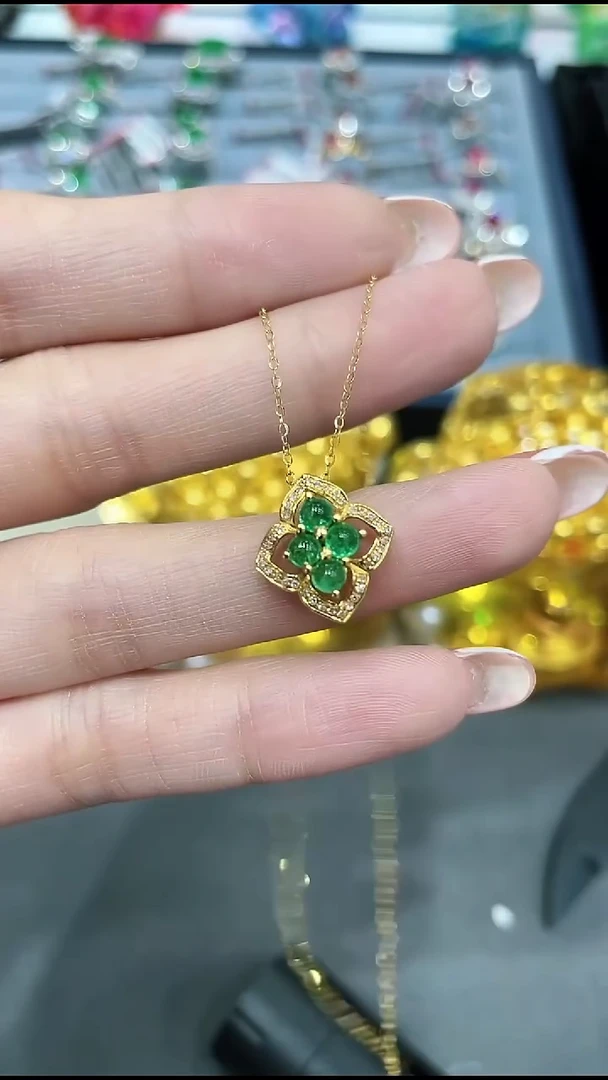 项链18K金镶嵌祖母绿1