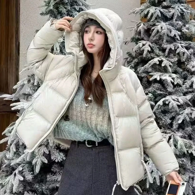 623#冬季爆款短外套极简风百搭厚款连帽潮流保暖女士休闲时尚外套