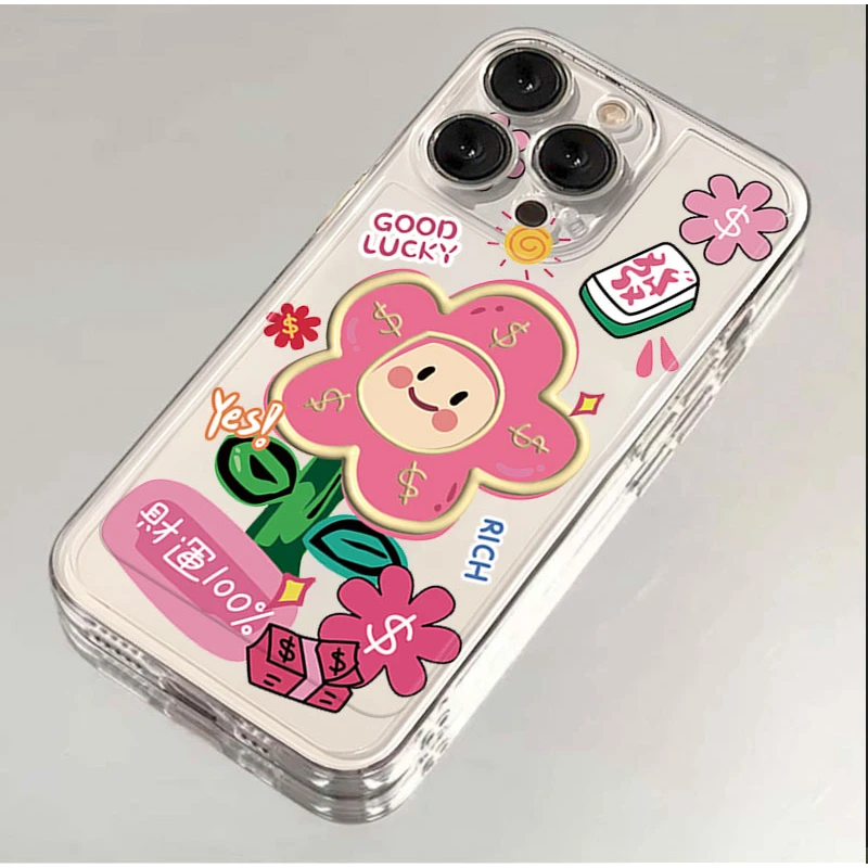 有钱花适用iphone16/15promax手机壳苹果13/12透明14卡通11XR