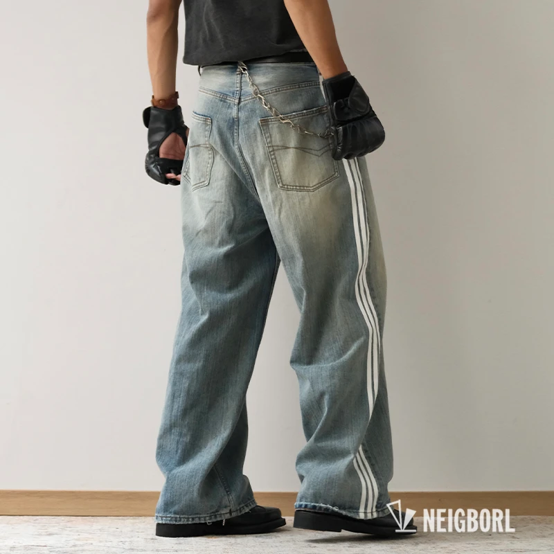 【抢杠】NEIGBORL钊叔制美式14進口盎司竹節面料水洗宽松休闲牛仔裤