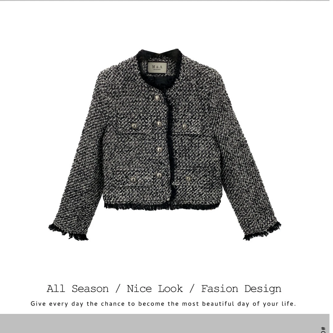 962  撞色设计小香风时尚外套女2025早春短款百搭上衣外套  #9170