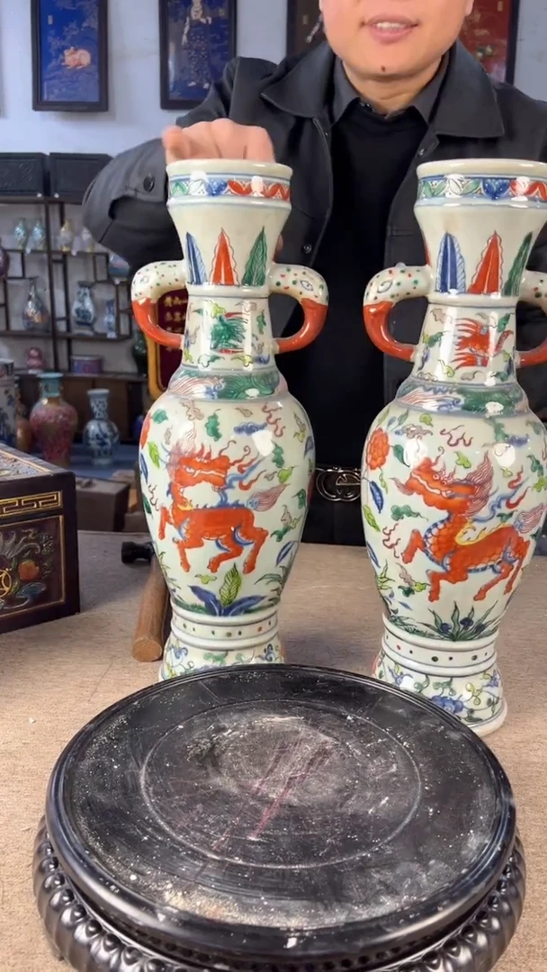 其他陶瓷100陶瓷摆件展品一对