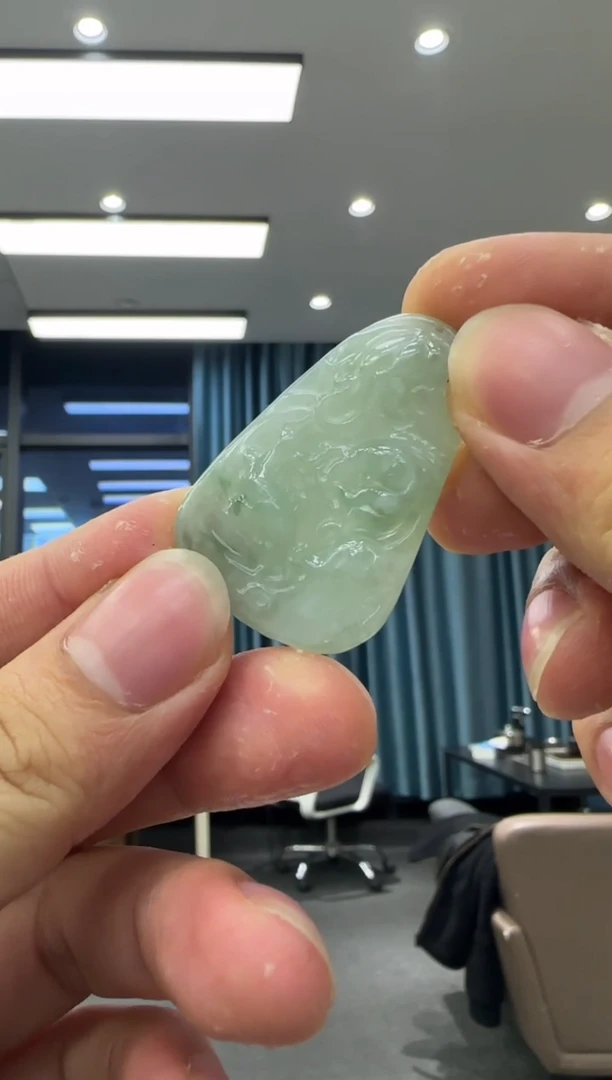 颈饰未镶嵌翡翠天然翡翠A货孤品一件