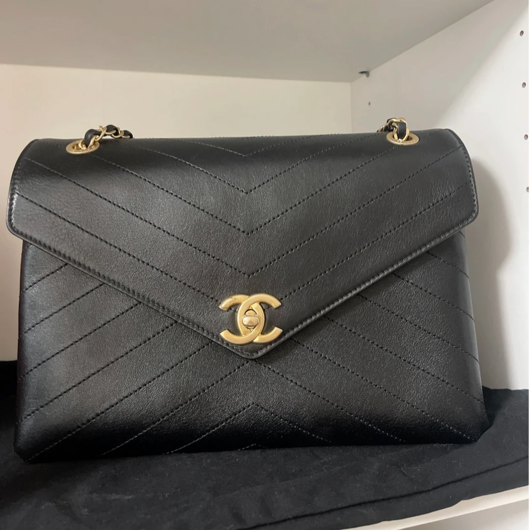 99新 Chanel/香奈儿 【贵妃专属】经典黑色v纹风琴包25开