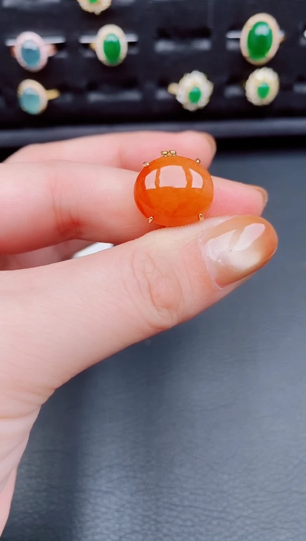 【闪购商品】翡翠戒指银S925镶嵌天然a货翡翠213