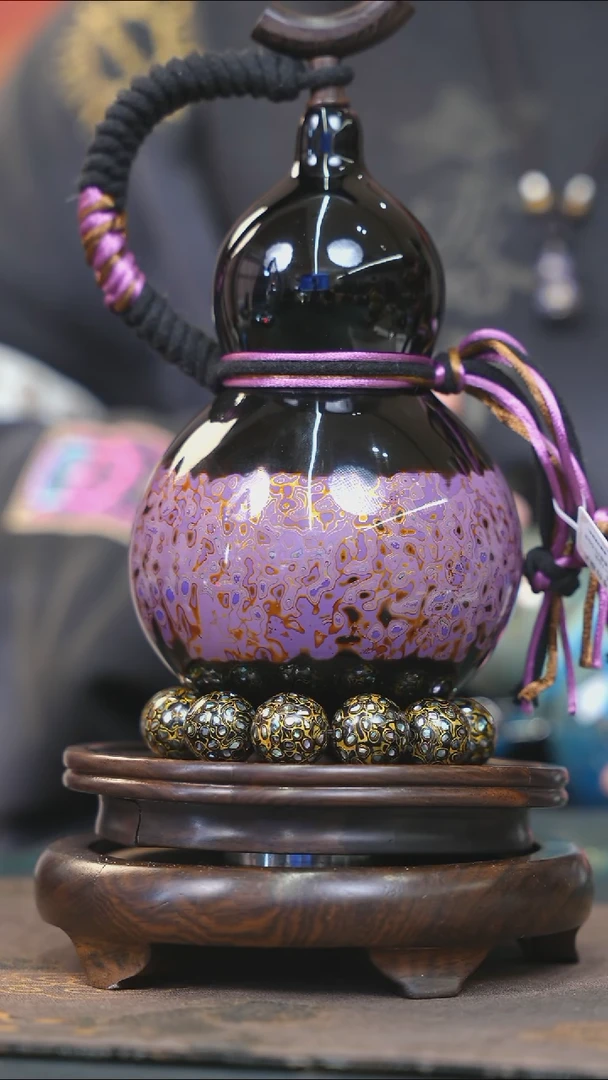 【闪购商品】YE171漆艺酒葫芦不包手串及旋转底座