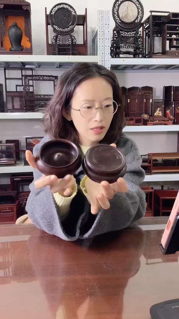 风车木（黑檀木）香炉加底座20