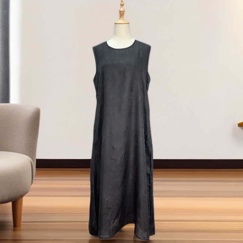 绫上锦-100%桑蚕丝老料背心连衣裙-多方面透气孔