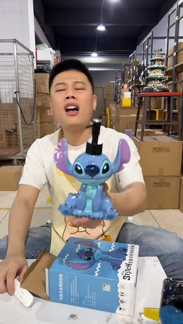 瓷片树脂新款原盒史迪仔按压瓶