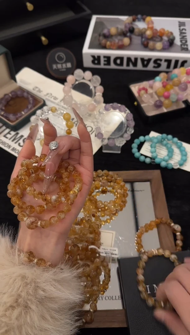 合金手链水晶黄塔晶x3667