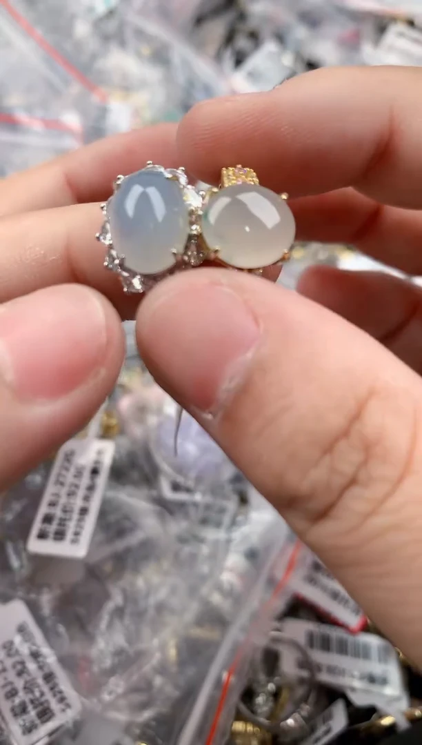银S925镶嵌戒指翡翠333    2